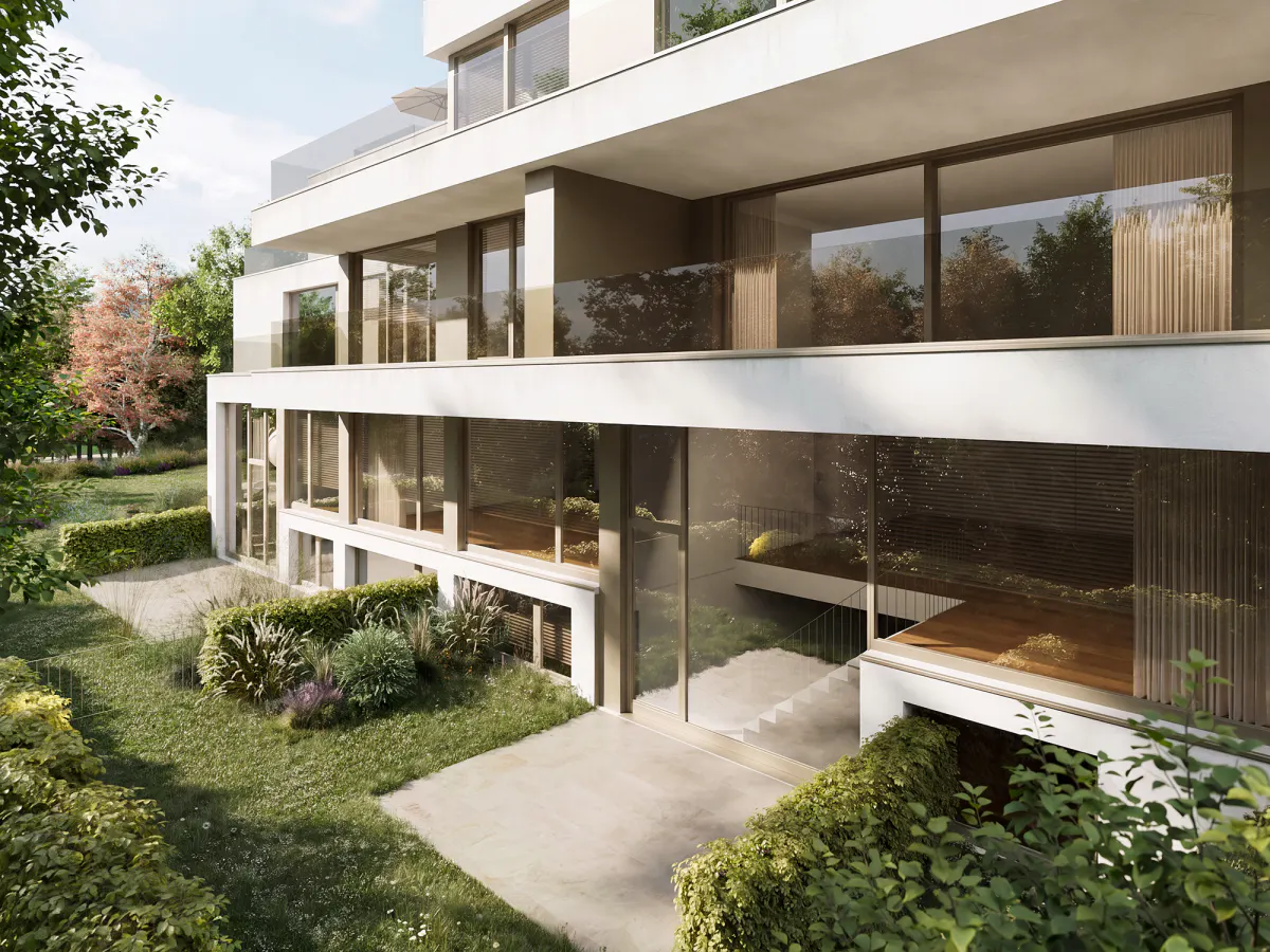 Bogenhausen — Visualisierung Garten und Wohnebenen